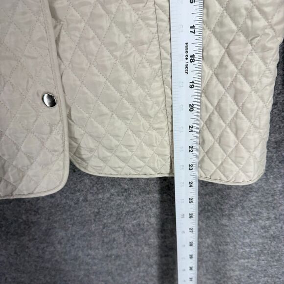 Briggs New York Quilted Jacket Women 10 Beige Button Up Collared Long Sleeve - Picture 5 of 7